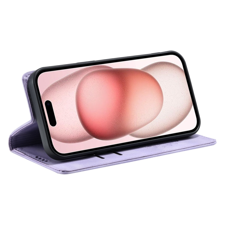 For iPhone 15 Pro Totem Embossed Magnetic Leather Phone Case(Purple) - HoMEdemic™ 