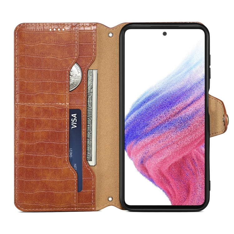 For Samsung Galaxy S23+ Denior Crocodile Texture Oil Edge Leather Phone Case(Brown) - HoMEdemic™ 