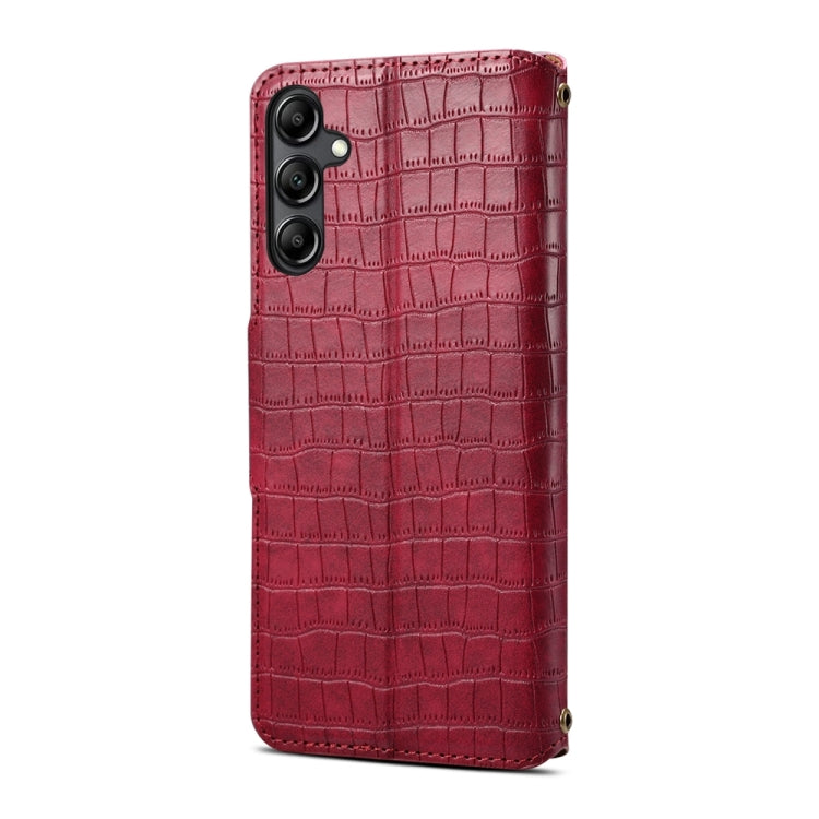For Samsung Galaxy S23+ Denior Crocodile Texture Oil Edge Leather Phone Case(Rose Red) - HoMEdemic™ 
