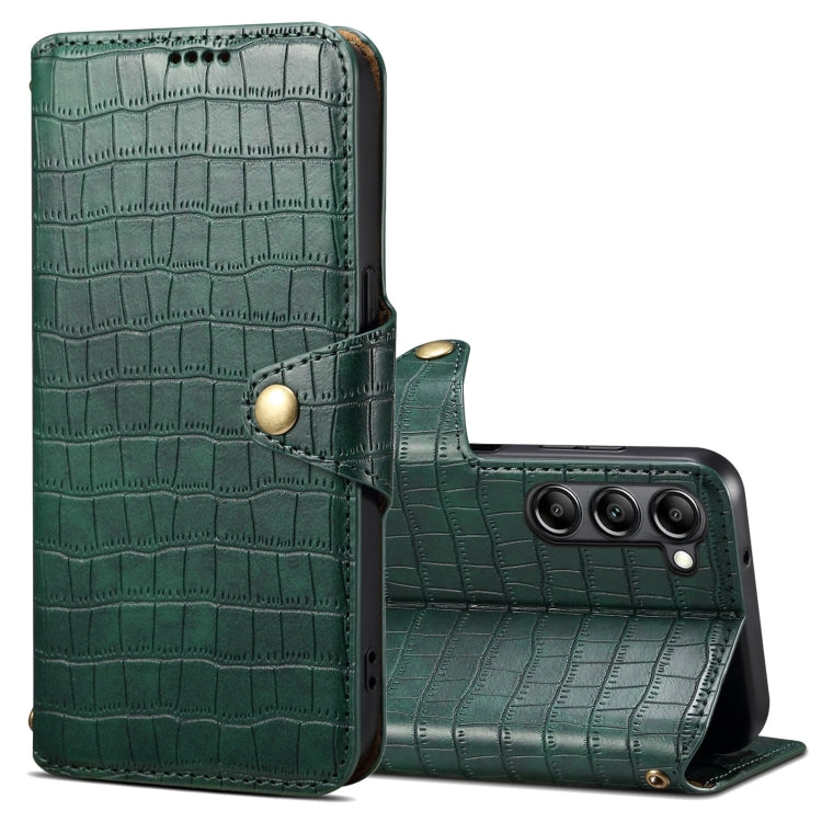 For Samsung Galaxy S23+ Denior Crocodile Texture Oil Edge Leather Phone Case(Green) - HoMEdemic™ 