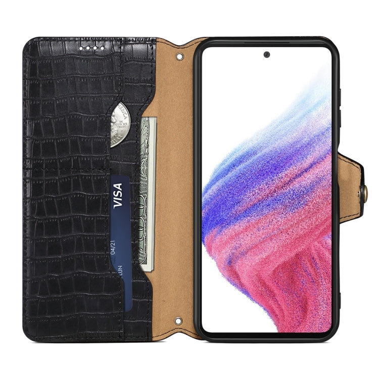 For Samsung Galaxy S23+ Denior Crocodile Texture Oil Edge Leather Phone Case(Black) - HoMEdemic™ 