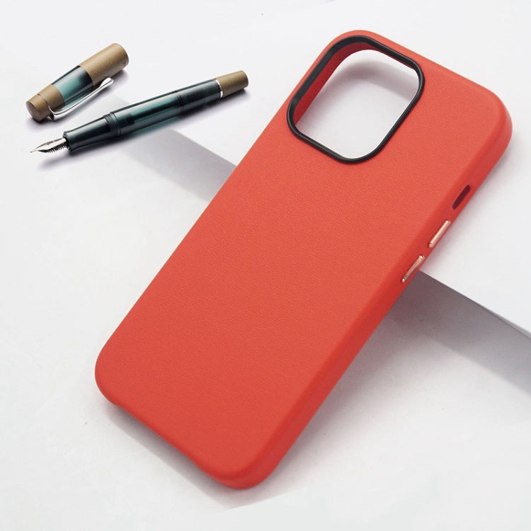 For iPhone 15 Pro Lamb Grain PU Back Cover Phone Case(Red) - HoMEdemic™ 