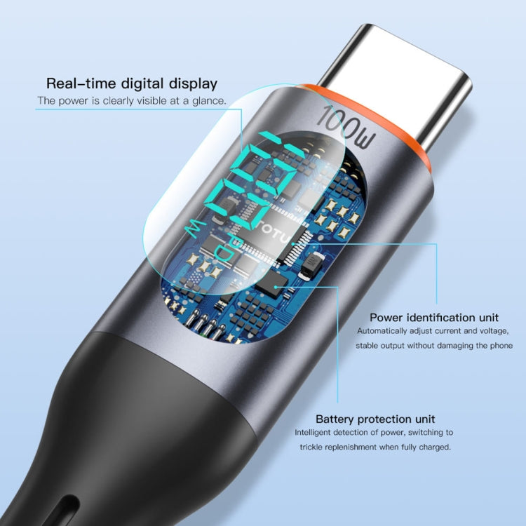 TOTU CB-7-L 15W USB to 8 Pin Digital Display Fast Charging Silicone Cable, Length: 1m(Orange) - HoMEdemic™ 