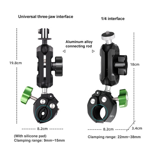 RUIGPRO Crab Clamp Action Camera Bracket 1/4 Ball Head Mount - HoMEdemic™ 