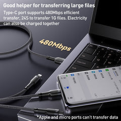 Yesido CA91 3A 3 in 1 USB to 8 Pin+USB-C/Type-C+Micro USB Aluminum Alloy Data Cable, Length: 1m(Black) - HoMEdemic™ 