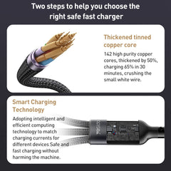 Yesido CA91 3A 3 in 1 USB to 8 Pin+USB-C/Type-C+Micro USB Aluminum Alloy Data Cable, Length: 1m(Black) - HoMEdemic™ 