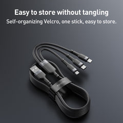Yesido CA91 3A 3 in 1 USB to 8 Pin+USB-C/Type-C+Micro USB Aluminum Alloy Data Cable, Length: 1m(Black) - HoMEdemic™ 