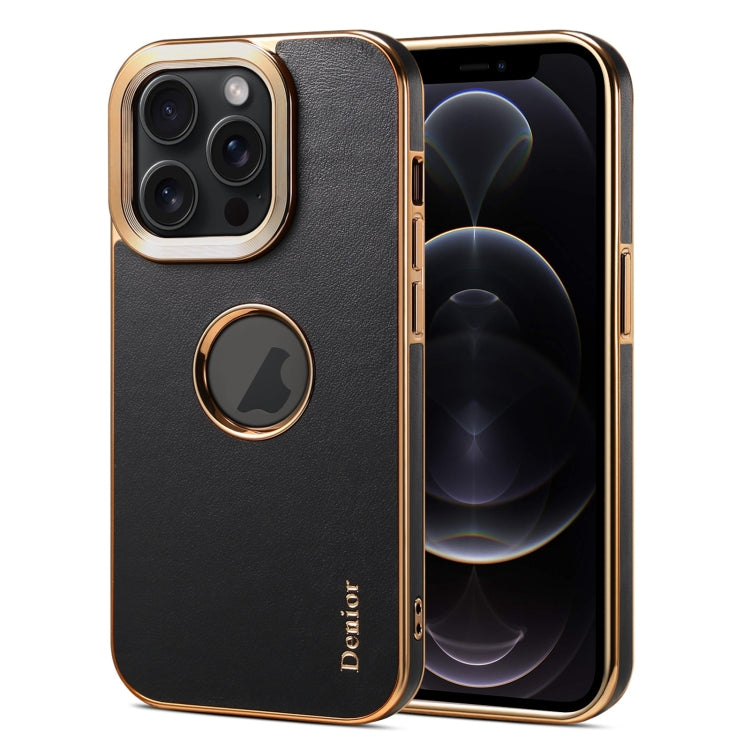 For iPhone 12 / 12 Pro Denior Fragrant Calf Texture Electroplating Phone Case(Black) - HoMEdemic™ 