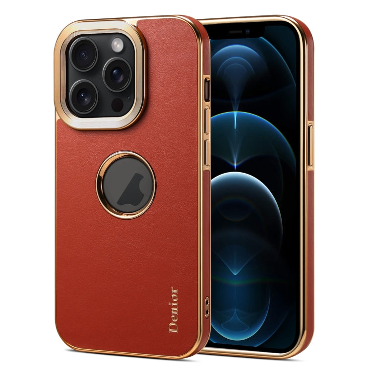 For iPhone 12 Pro Max Denior Fragrant Calf Texture Electroplating Phone Case(Maroon Red) - HoMEdemic™ 