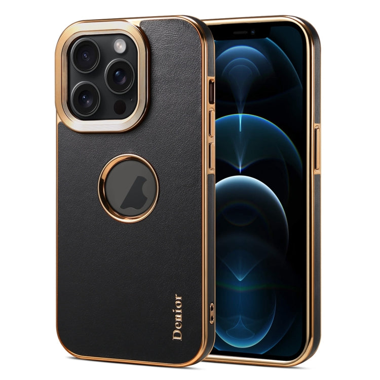 For iPhone 12 Pro Max Denior Fragrant Calf Texture Electroplating Phone Case(Black) - HoMEdemic™ 