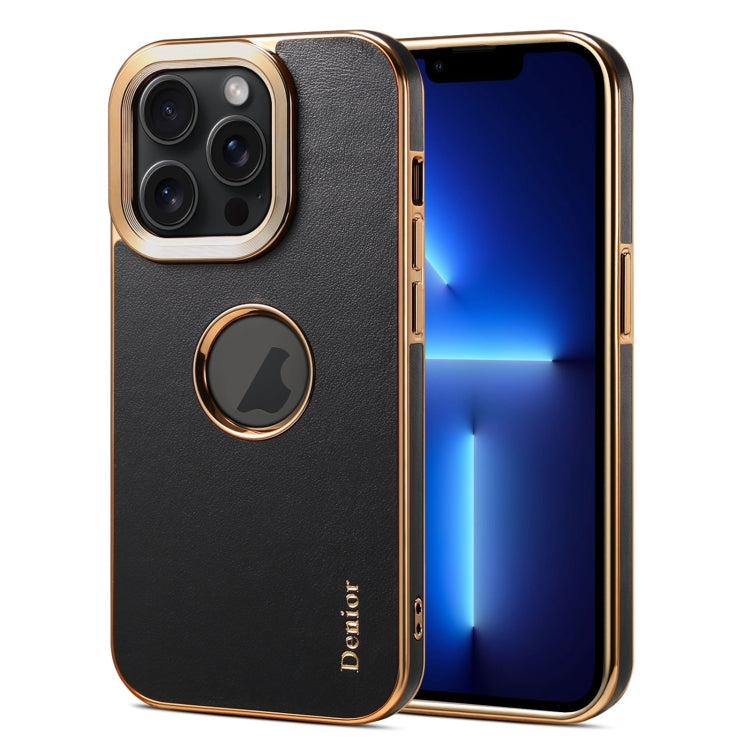 For iPhone 13 Pro Denior Fragrant Calf Texture Electroplating Phone Case(Black) - HoMEdemic™ 