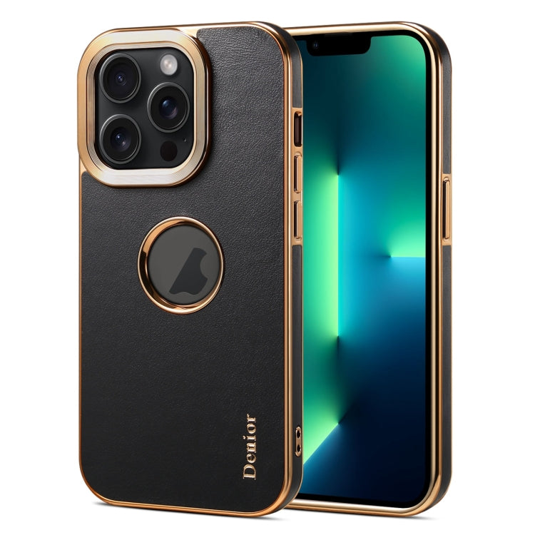 For iPhone 13 Pro Max Denior Fragrant Calf Texture Electroplating Phone Case(Black) - HoMEdemic™ 