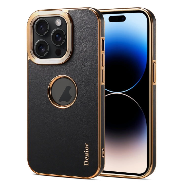 For iPhone 14 Pro Denior Fragrant Calf Texture Electroplating Phone Case(Black) - HoMEdemic™ 