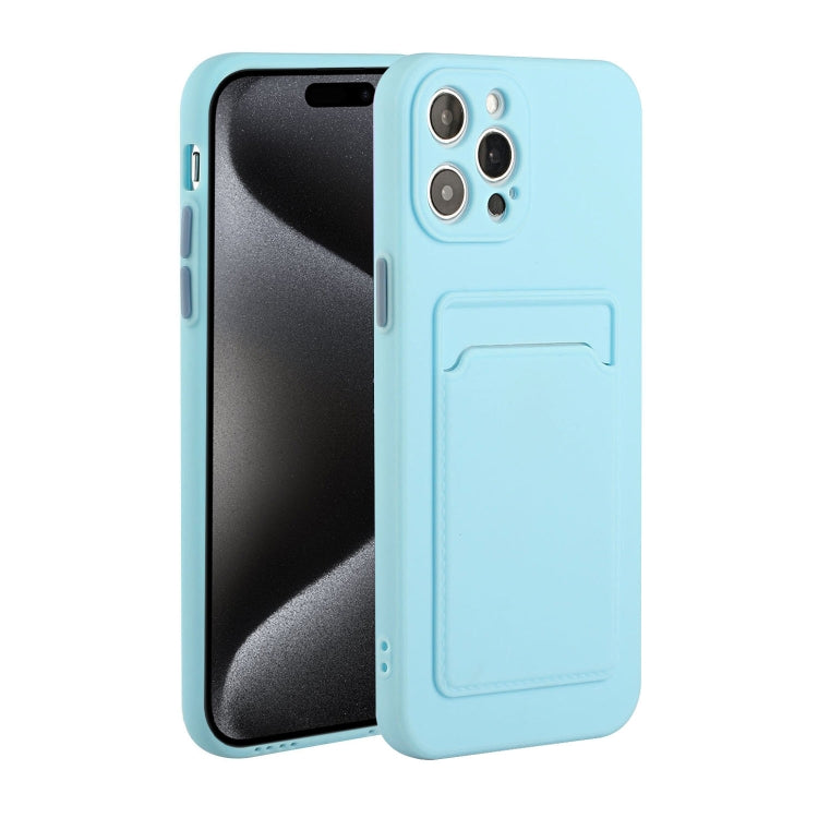 For iPhone 15 Pro Card Slot Design Shockproof TPU Phone Case(Sky Blue) - HoMEdemic™ 