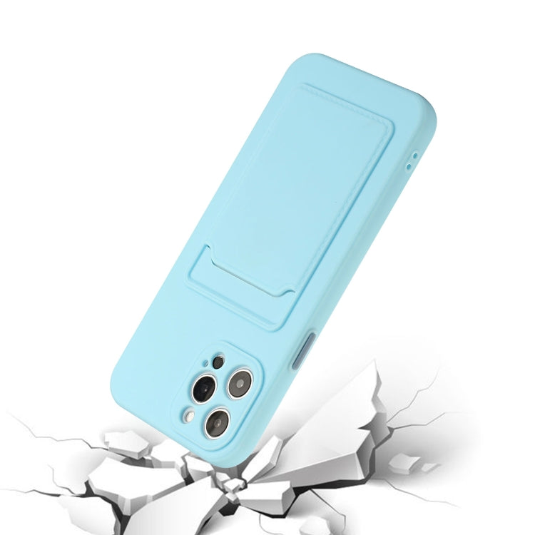 For iPhone 15 Pro Card Slot Design Shockproof TPU Phone Case(Sky Blue) - HoMEdemic™ 