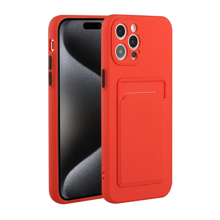 For iPhone 15 Pro Card Slot Design Shockproof TPU Phone Case(Red) - HoMEdemic™ 