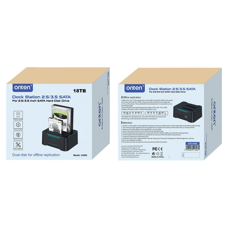 Onten UHD6 Dual Bay External Hard Drive Docking Station Expansion Base - HoMEdemic™ 