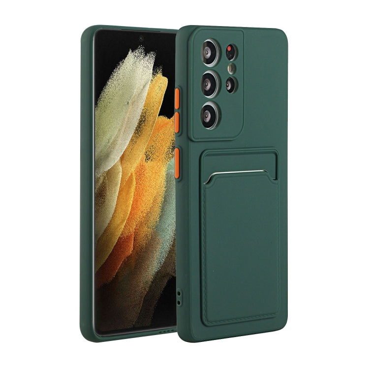 For Samsung Galaxy S24 Ultra Card Slot Design Shockproof TPU Phone Case(Dark Green) - HoMEdemic™ 