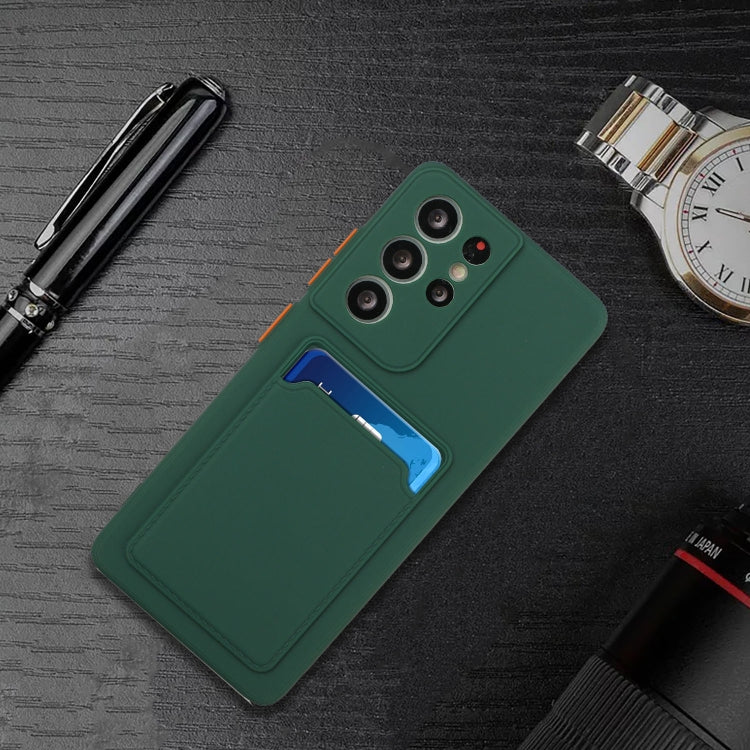 For Samsung Galaxy S24 Ultra Card Slot Design Shockproof TPU Phone Case(Dark Green) - HoMEdemic™ 