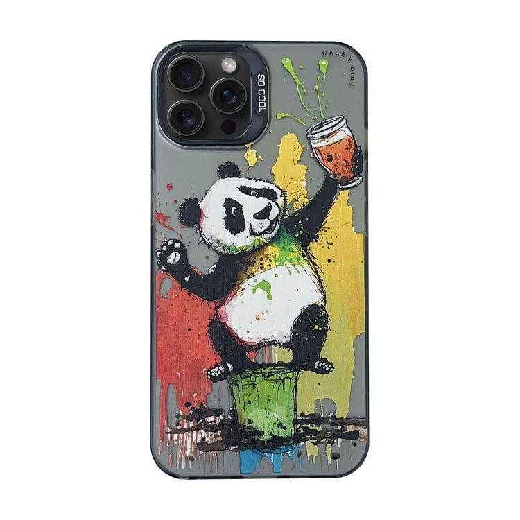 For iPhone 15 Pro Cartoon Animal Graffiti PC + TPU Phone Case(Panda) - HoMEdemic™ 