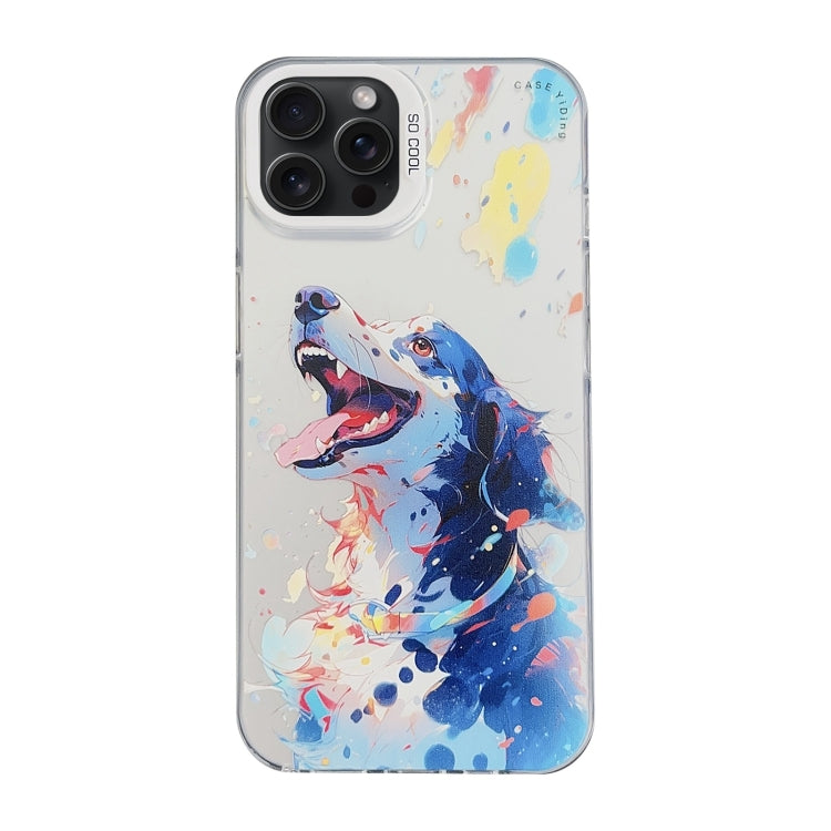For iPhone 15 Pro Cartoon Animal Graffiti PC + TPU Phone Case(Border Collie) - HoMEdemic™ 