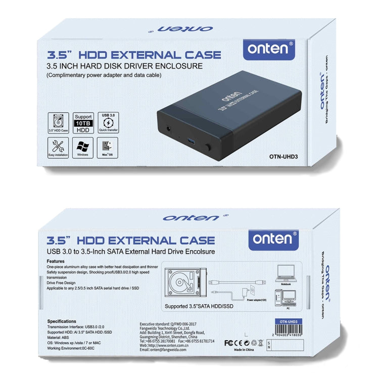 Onten UHD3 3.5 inch USB3.0 HDD External Hard Drive Enclosure(AU Plug) - HoMEdemic™ 