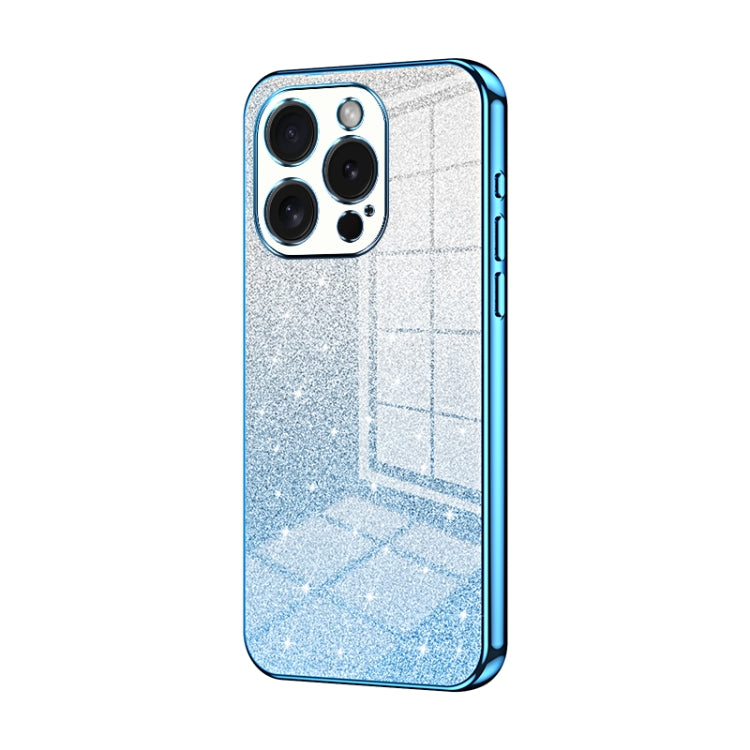 For iPhone 15 Pro Gradient Glitter Powder Electroplated Phone Case(Blue) - HoMEdemic™ 