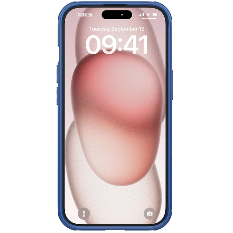 For iPhone 15 NILLKIN Super Frosted Shield Pro Phone Protective Case With LOGO Cutout(Blue) - HoMEdemic™ 