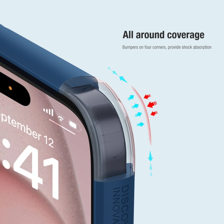 For iPhone 15 NILLKIN Super Frosted Shield Pro Phone Protective Case With LOGO Cutout(Blue) - HoMEdemic™ 
