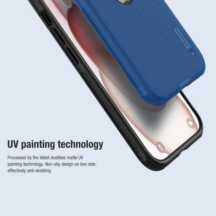 For iPhone 15 NILLKIN Super Frosted Shield Pro Phone Protective Case With LOGO Cutout(Blue) - HoMEdemic™ 