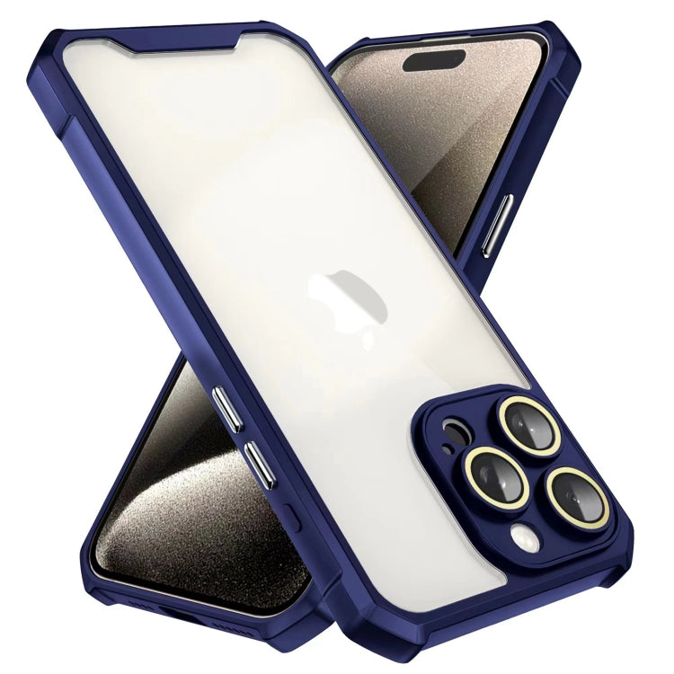 For iPhone 15 Pro Shockproof Acrylic Phone Case with Lens Glass Film(Blue) - HoMEdemic™ 