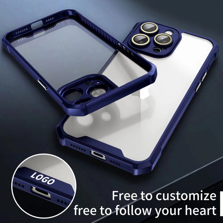 For iPhone 15 Pro Shockproof Acrylic Phone Case with Lens Glass Film(Blue) - HoMEdemic™ 