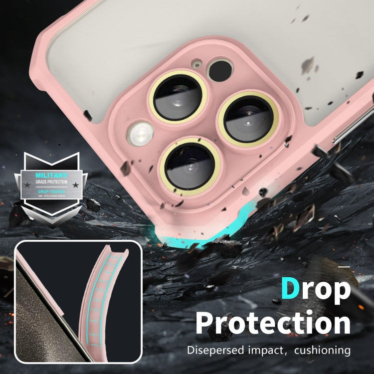 For iPhone 15 Pro Shockproof Acrylic Phone Case with Lens Glass Film(Pink) - HoMEdemic™ 