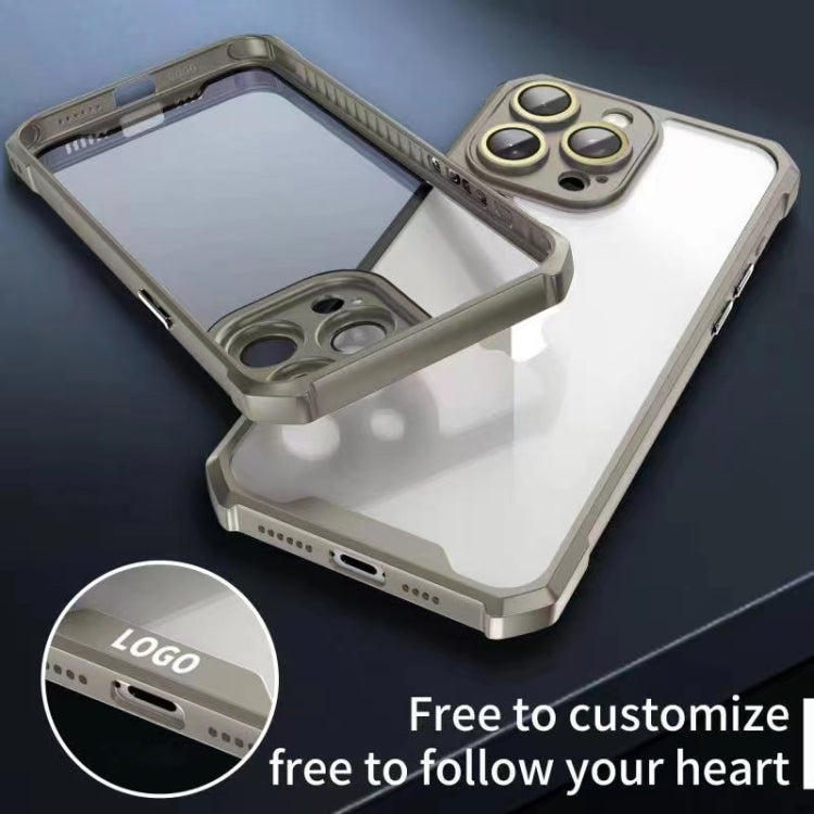 For iPhone 15 Pro Shockproof Acrylic Phone Case with Lens Glass Film(Grey) - HoMEdemic™ 