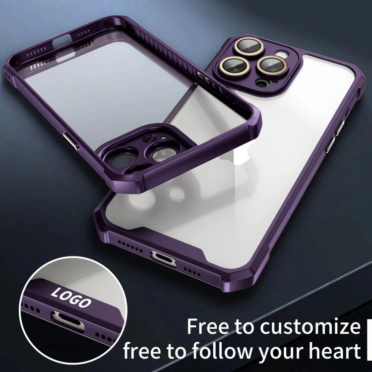 For iPhone 15 Pro Shockproof Acrylic Phone Case with Lens Glass Film(Purple) - HoMEdemic™ 