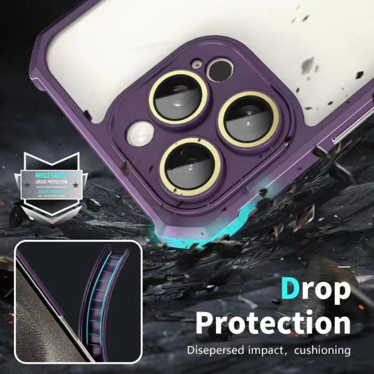 For iPhone 15 Pro Shockproof Acrylic Phone Case with Lens Glass Film(Purple) - HoMEdemic™ 