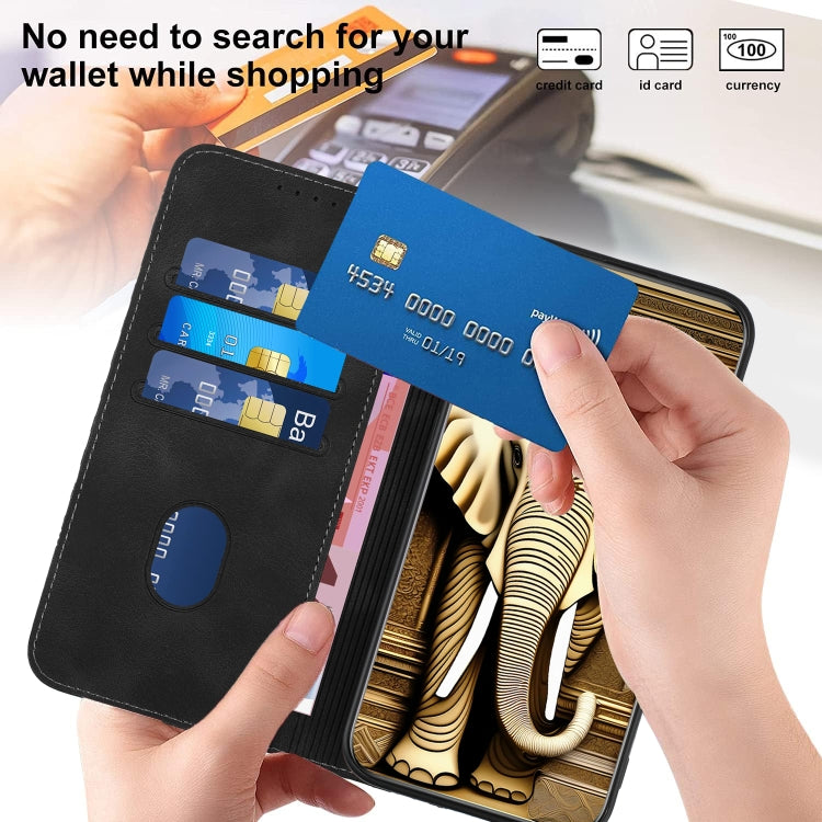 For iPhone 15 Pro Max YX0060 Elephant Head Embossed Phone Leather Case with Lanyard(Black) - HoMEdemic™ 