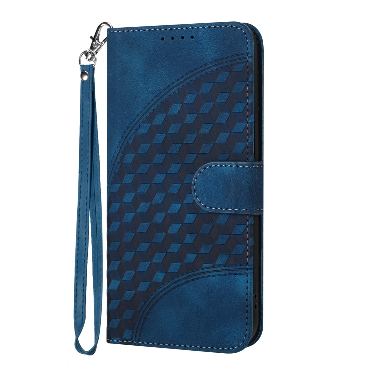For iPhone 15 Pro Max YX0060 Elephant Head Embossed Phone Leather Case with Lanyard(Royal Blue) - HoMEdemic™ 