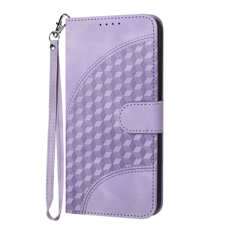 For iPhone 15 Pro YX0060 Elephant Head Embossed Phone Leather Case with Lanyard(Light Purple) - HoMEdemic™ 