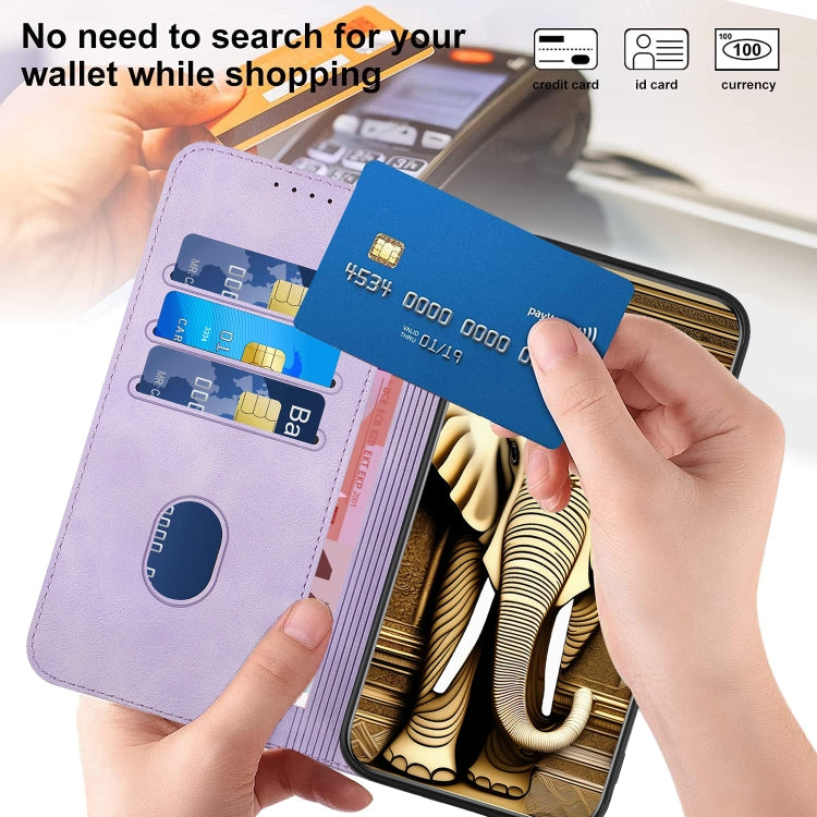 For iPhone 15 Pro YX0060 Elephant Head Embossed Phone Leather Case with Lanyard(Light Purple) - HoMEdemic™ 