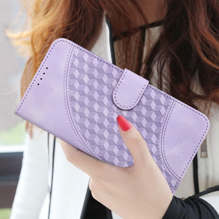 For iPhone 15 Pro YX0060 Elephant Head Embossed Phone Leather Case with Lanyard(Light Purple) - HoMEdemic™ 