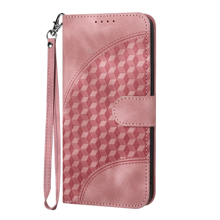 For iPhone 15 Pro YX0060 Elephant Head Embossed Phone Leather Case with Lanyard(Pink) - HoMEdemic™ 