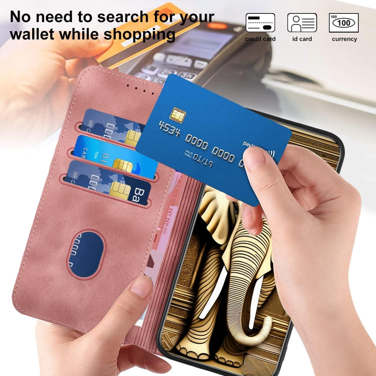 For iPhone 15 Pro YX0060 Elephant Head Embossed Phone Leather Case with Lanyard(Pink) - HoMEdemic™ 