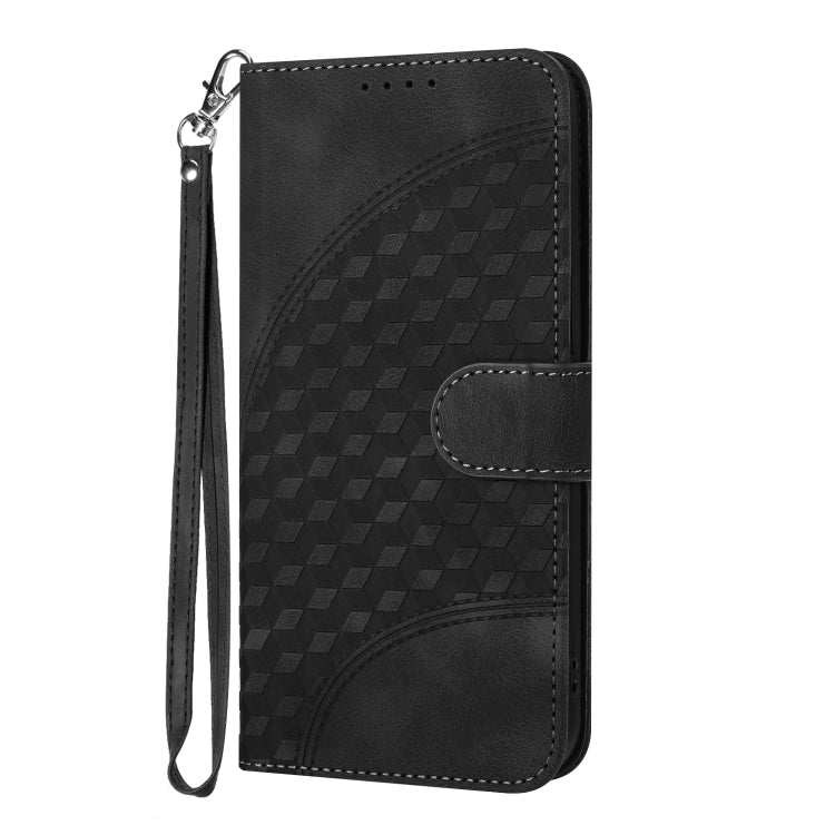 For iPhone 15 Pro YX0060 Elephant Head Embossed Phone Leather Case with Lanyard(Black) - HoMEdemic™ 
