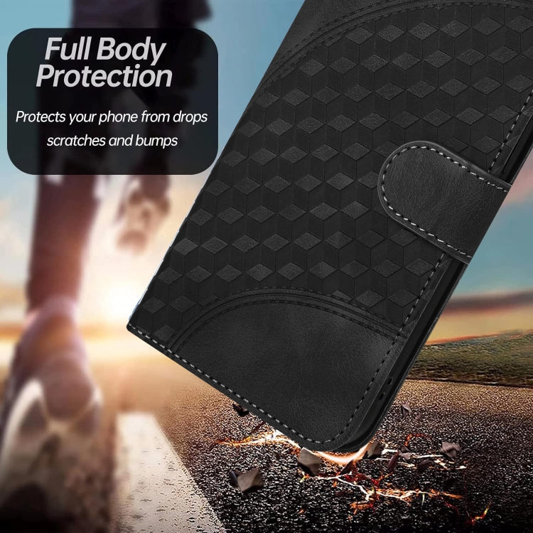 For iPhone 15 Pro YX0060 Elephant Head Embossed Phone Leather Case with Lanyard(Black) - HoMEdemic™ 