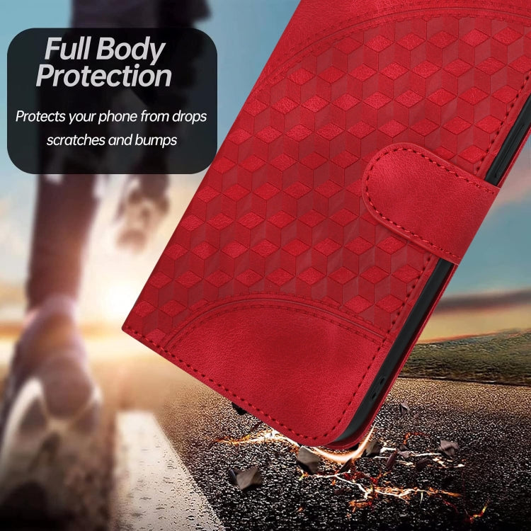 For iPhone 15 Pro YX0060 Elephant Head Embossed Phone Leather Case with Lanyard(Red) - HoMEdemic™ 
