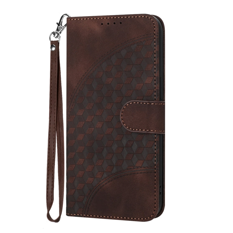 For iPhone 15 Pro YX0060 Elephant Head Embossed Phone Leather Case with Lanyard(Coffee) - HoMEdemic™ 
