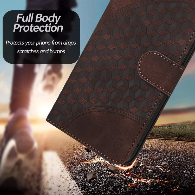 For iPhone 15 Pro YX0060 Elephant Head Embossed Phone Leather Case with Lanyard(Coffee) - HoMEdemic™ 