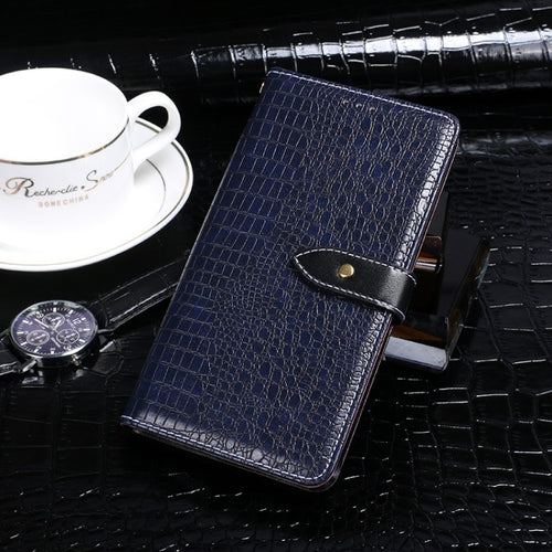 For Samsung Galaxy S24 Ultra 5G idewei Crocodile Texture Leather Phone Case(Dark Blue) - HoMEdemic™ 