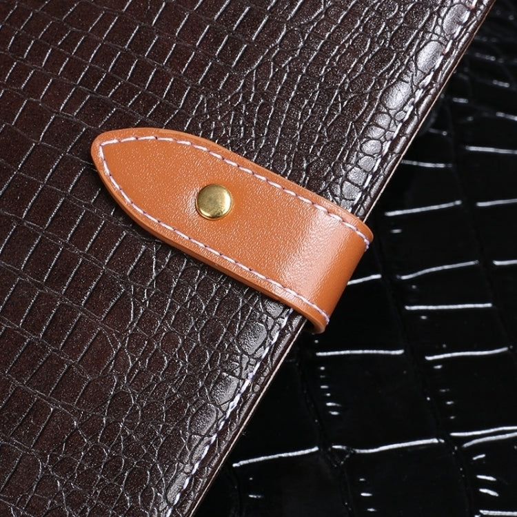 For iPhone 15 Plus idewei Crocodile Texture Leather Phone Case(Black) - HoMEdemic™ 